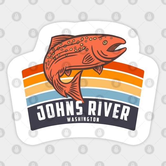 Johns River Washington Salmon Fishing Graphic Sticker by Eureka Shirts